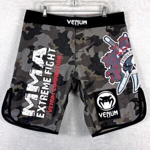 Venum MMA Extreme Fight Shorts Mens XL Camo Ripstop Grappling Jiu Jitsu UFC Gym